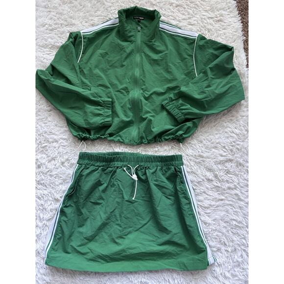 Fashion Nova sz. XL green/white tennis jacket/skirt set. Vintage style. So Cute - Picture 11 of 14